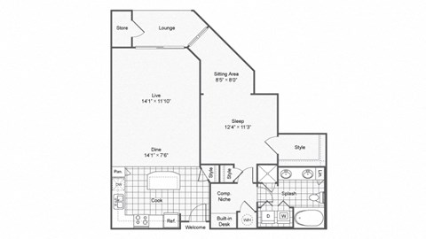 a4 Floor Plan at The Brookhaven Collection, Atlanta, GA