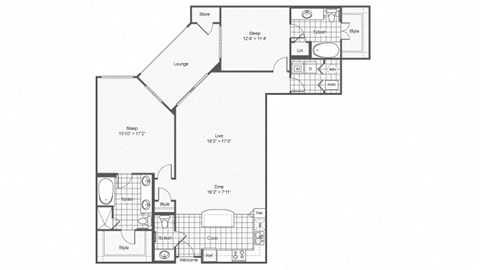 b5 Floor Plan at The Brookhaven Collection, Atlanta, 30329