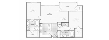 B3 Floor Plan at The Brookhaven Collection, Atlanta, GA