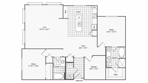 B5-2 Floor Plan at The Brookhaven Collection, Georgia