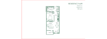 The Baxter floorpan 1 Bedroom 1 Bath 784 square feet at The Baxter Apartments, Los Angeles, CA