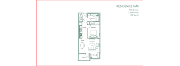 The Baxter floorpan 1 Bedroom 1 Bath 772 square feet at The Baxter Apartments, California, 90028