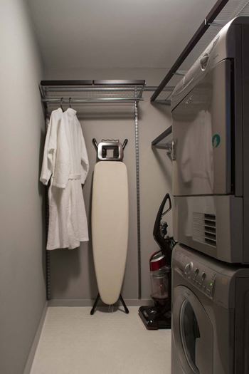 Washer and dryer at 888 Hilgard – Furnished Apartments, Los Angeles