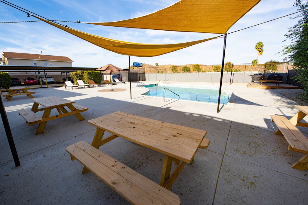 Poolside Relaxing Area at The Canyons at Santa Clarita, Newhall, California