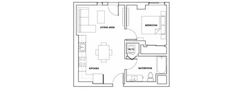 1BEDA-104F Floor Plan at Fedora Bliss LLC, California