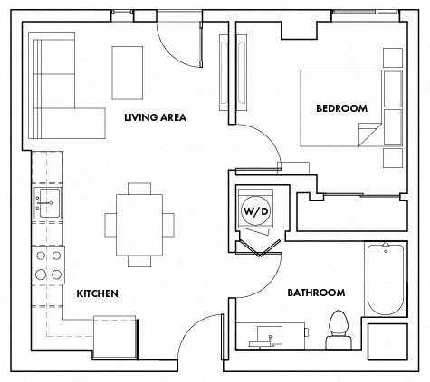1BEDA-104F Floor Plan at Fedora Bliss LLC, California