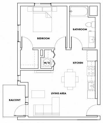 1BEDF-301F Floor Plan at Fedora Bliss LLC, Woodland Hills, California