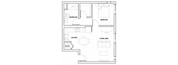 1BEDH-705F Floor Plan at Fedora Bliss LLC, California