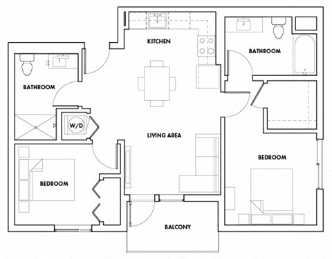 2BEDB-509F Floor Plan at Fedora Bliss LLC, Woodland Hills, California