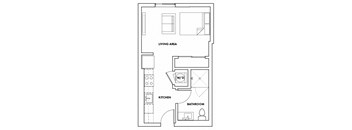 STUDIOA-410F Floor Plan at Fedora Bliss LLC, Woodland Hills