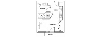 STUDIOC-211F Floor Plan at Fedora Bliss LLC, California, 91367