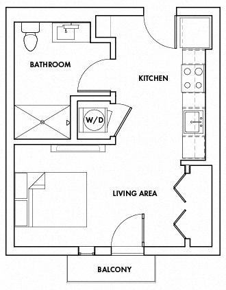 STUDIOC-211F Floor Plan at Fedora Bliss LLC, California, 91367