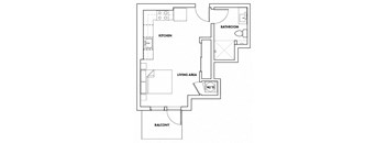 STUDIOD-314F Floor Plan at Fedora Bliss LLC, California