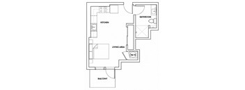 STUDIOD-314F Floor Plan at Fedora Bliss LLC, Woodland Hills, CA, 91367