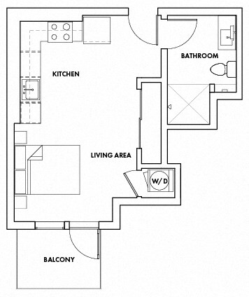 STUDIOD-314F Floor Plan at Fedora Bliss LLC, Woodland Hills, CA, 91367