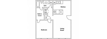 Los Feliz Bliss Apartments Floor Plan 1 Bedroom 1 Bath B at Los Feliz, California, 90027