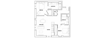 2BEDI-316T Floor Plan at Fedora Bliss LLC, Woodland Hills, California