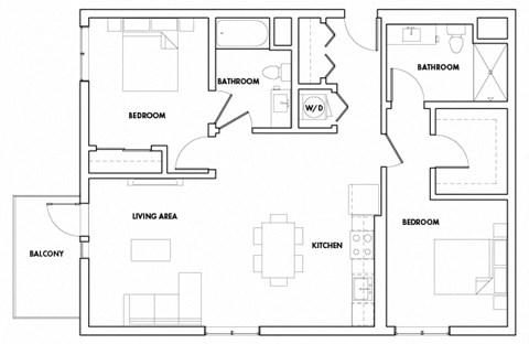 2BEDJ-713T Floor Plan at Fedora Bliss LLC, Woodland Hills