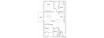 2BEDM-116T Floor Plan at Fedora Bliss LLC, Woodland Hills, CA, 91367