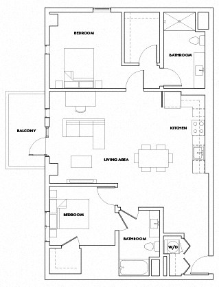 2BEDM-116T Floor Plan at Fedora Bliss LLC, Woodland Hills, CA, 91367