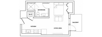 STUDIOF-311T Floor Plan at Fedora Bliss LLC, Woodland Hills, 91367