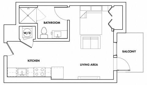 STUDIOF-311T Floor Plan at Fedora Bliss LLC, Woodland Hills, 91367