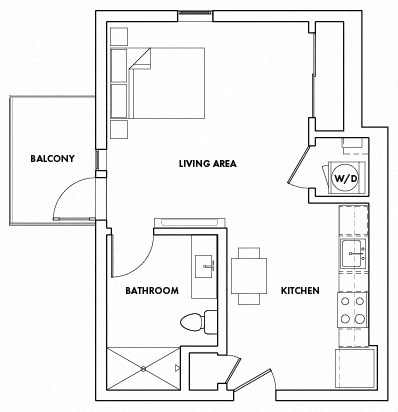 STUDIOH-715T Floor Plan at Fedora Bliss LLC, Woodland Hills