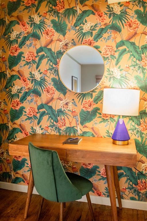 Study desk with light fittings at The James – Furnished Apartments, California