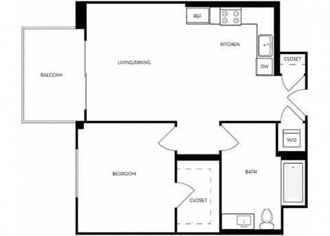 A5 Floor Plan at Mariposa on 3rd, Los Angeles, 90004