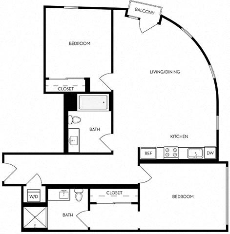 B5 Floor Plan at Mariposa on 3rd, Los Angeles