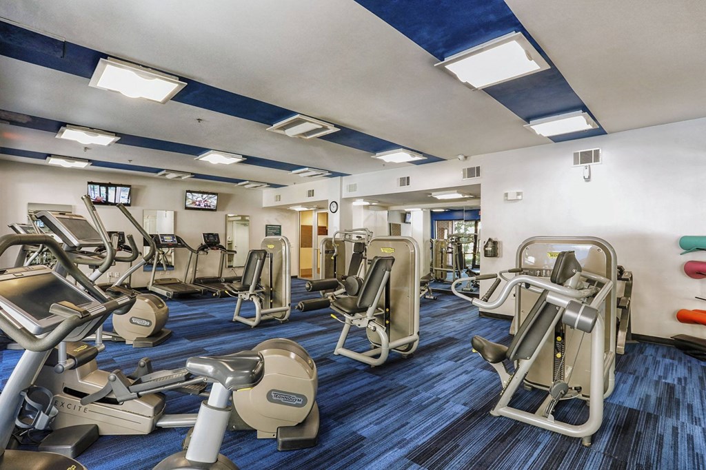 fully equipped fitness center with equipment  at The Brookhaven Collection, Georgia, 30329