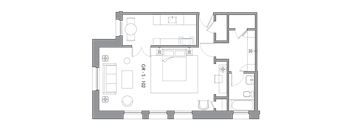 Studio Floor Plan at Villa Carlotta – Furnished Apartments, Los Angeles, CA, 90028