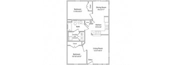 a floor plan of a small house with a bedroom and a living room