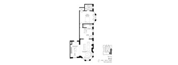 A floor plan of apartment B12 shows a living room, dining room, kitchen, bathroom, and bedroom.