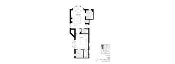 A black and white image of a floor plan for a B3 apartment.