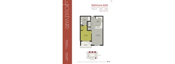 A floor plan for an apartment in Baltimore ADA.