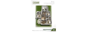 A 3 bedroom apartment home with 2 bathrooms and 1,753 square feet is available at Cedar Woods.