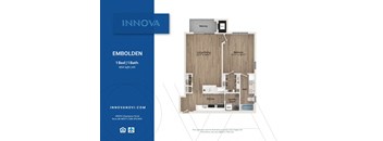 1 bedroom floor plan |854 sq ft | EMBOLDEN| INNOVA