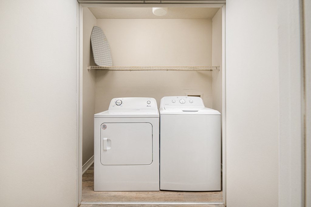 our apartments have a laundry room with a washer and dryer