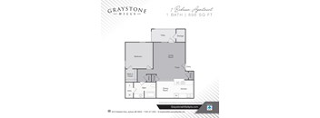 a floor plan for a 1 bedroom apartment