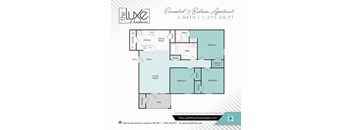 3 bed 2 bath floor plan at The Luxe of Southaven, Southaven, MS
