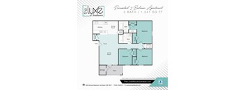 3 bed 2 bath floor plan A at The Luxe of Southaven, Southaven, 38671