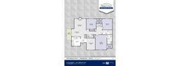 A floor plan for a 3 bedroom, 2 bath home at Briar Cove.