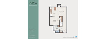 a floor plan of a 1 bedroom apartment