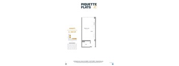 a 380 sq ft floor plan of a studio apt