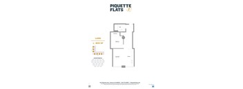 a floor plan of a unit with a bedroom and a bathroom