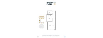 a floor plan of a unit with a bedroom and a bathroom