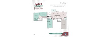 A floor plan for a 3 bedroom apartment with a 2.5 bath.