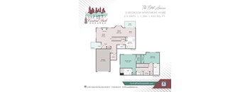 A floor plan for a 2 bedroom apartment at Central Park Estates.