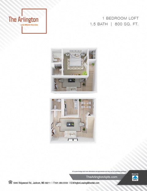 a floor plan of a 1 bedroom loft